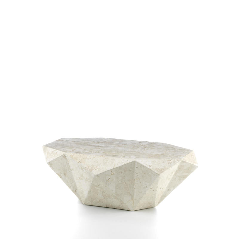tavolino design da salotto pietra fossile colore beige