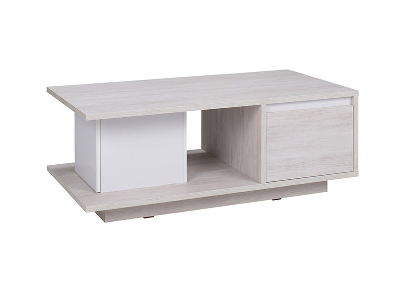 tavolino da salotto oak white e bianco lucido