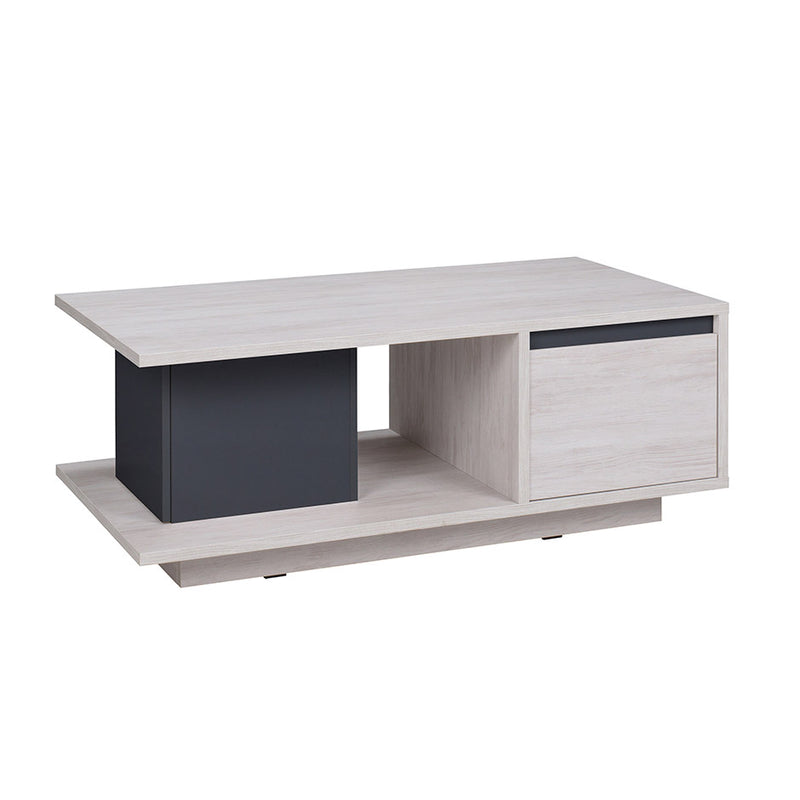 tavolino da salotto oak white e grafite lucido