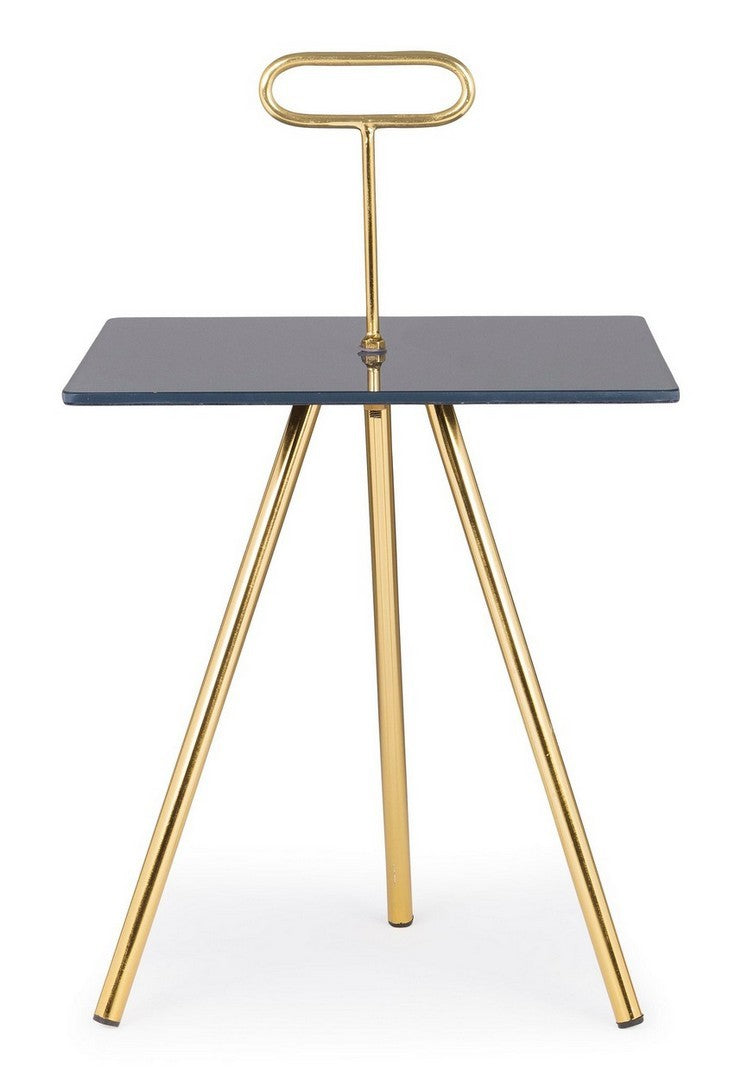 tavolino da salotto gambe in metallo ottone piano in vetro grigio