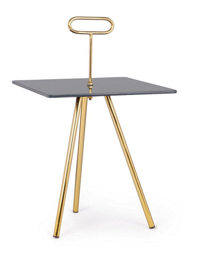 tavolino da salotto gambe in metallo ottone piano in vetro grigio