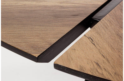 Tavolino da salotto design moderno piano in legno gambe in acciaio cm Ø 86x35h