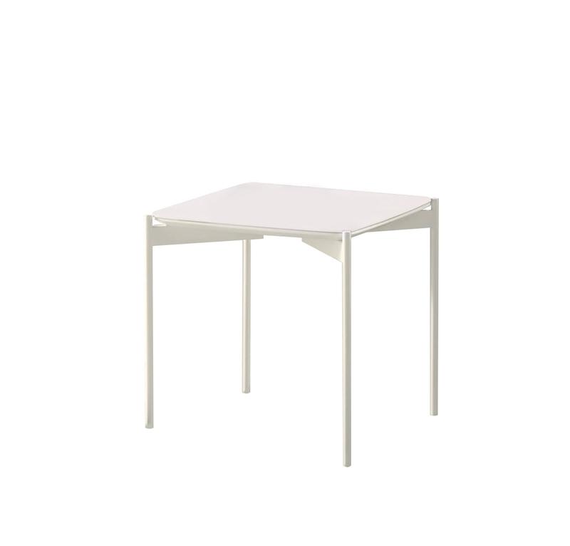 Tavolino da salotto quadrato piano in ceramica gambe in metallo cm 45x45x45h - vari colori