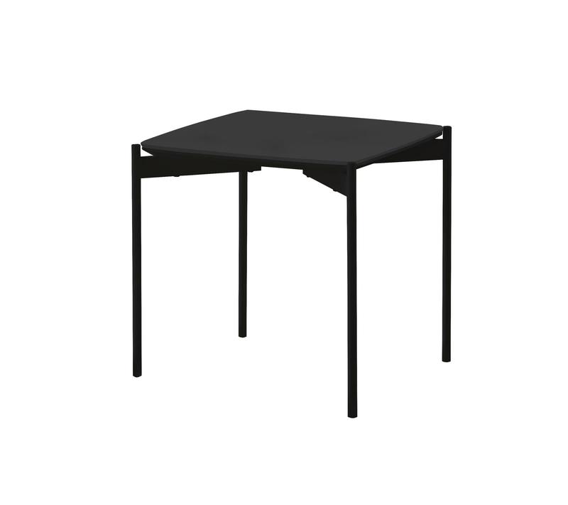 Tavolino da salotto quadrato piano in ceramica gambe in metallo cm 45x45x45h - vari colori