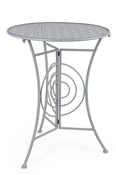 Tavolino da salotto tondo in metallo colore grigio stile classico cm Ø 60x77h