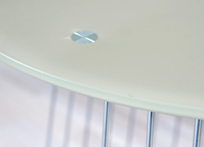 Hideo Mini - Tavolino basso da salotto piani in vetro struttura in metallo colore grigio cm Ø 50x50h