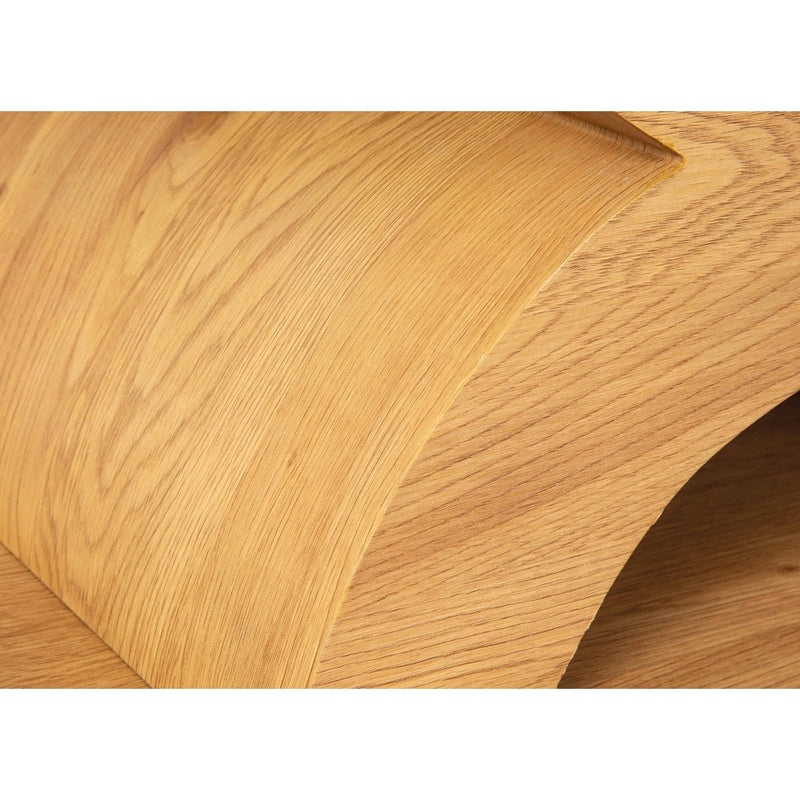 Oksana - Tavolino da salotto basso base in legno piano in vetro cm 110x60x45h