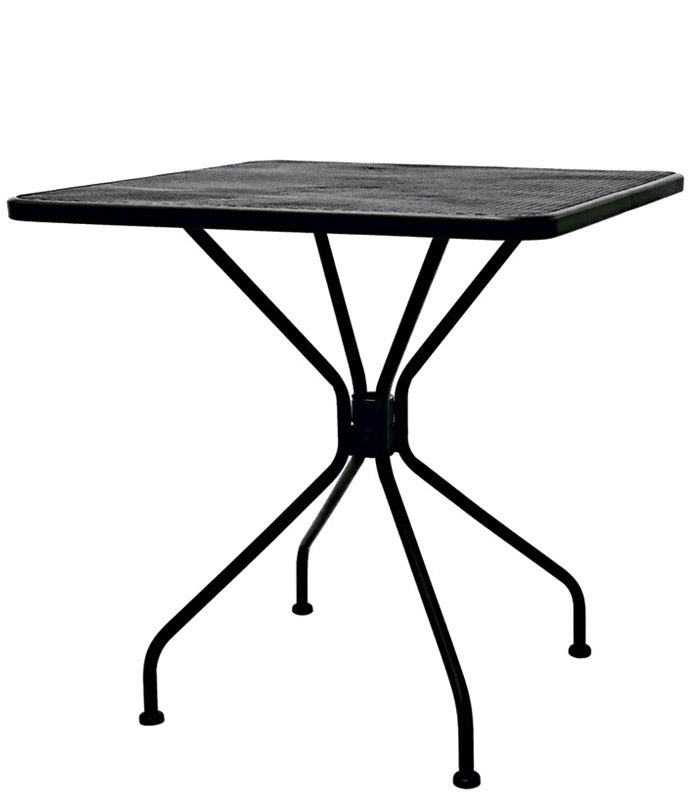 Tavolino quadrato classico da esterno in metallo colore nero - varie misure