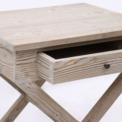 Tavolino da salotto comodino con cassetto struttura in legno massello cm 55x45x62h