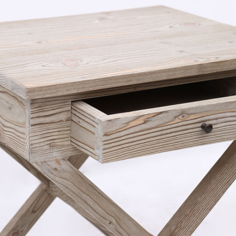 Tavolino da salotto comodino con cassetto struttura in legno massello cm 55x45x62h