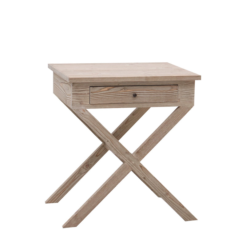 Tavolino da salotto comodino con cassetto struttura in legno massello cm 55x45x62h