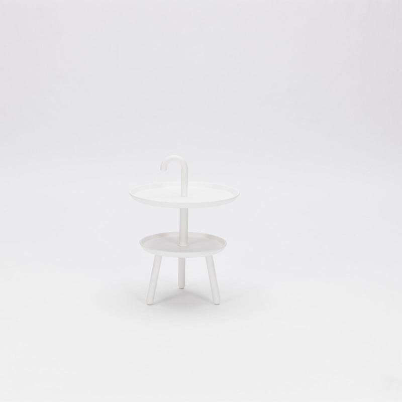 Tavolino tondo moderno in polipropilene due ripiani cm Ø 41x55h - vari colori