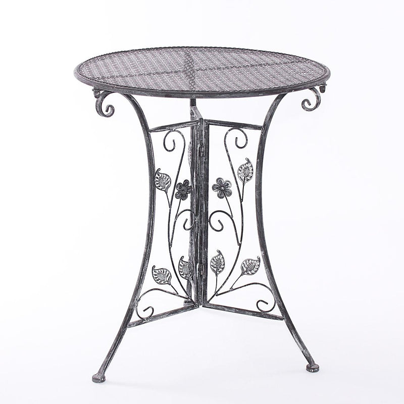 Tavolino rotondo da giardino in metallo pieghevole design classico cm Ø 60x72h