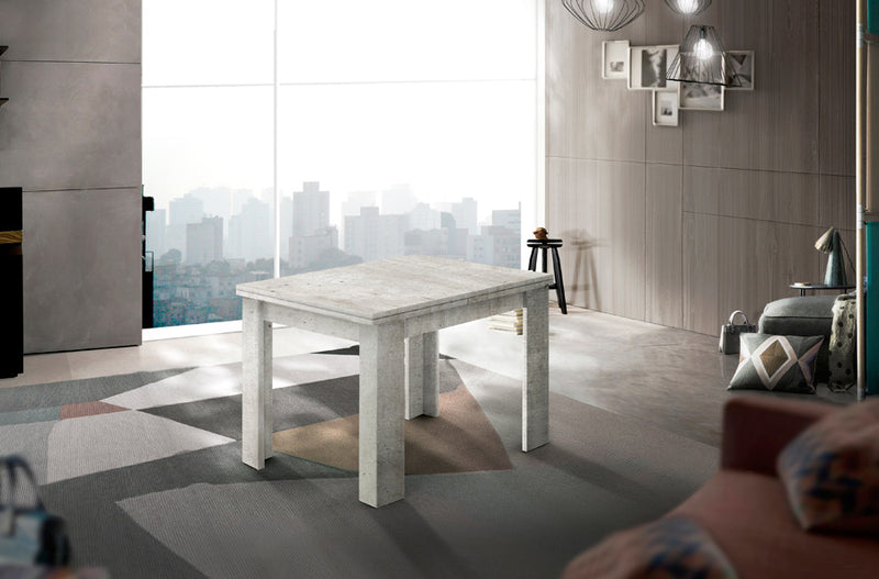 tavolo a libro in legno colore bianco cemento