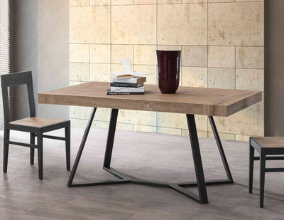 Plinter - Tavolo allungabile struttura in metallo piano legno industrial - vari modelli