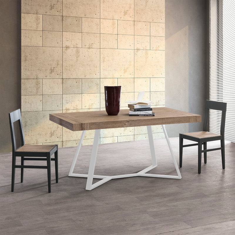 Plinter - Tavolo allungabile struttura in metallo piano legno industrial - vari modelli