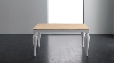 tavolo allungabile classico da pranzo struttura frassino tinto quercia piano laminato quercia