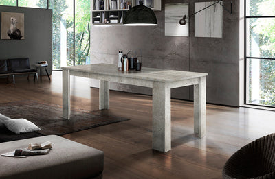 tavolo allungabile moderno in legno colore bianco cemento