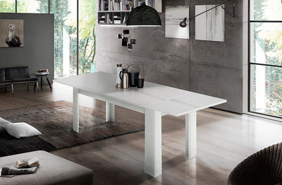 tavolo allungabile moderno in legno colore bianco larice