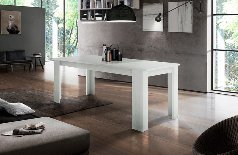 tavolo allungabile moderno in legno colore bianco larice