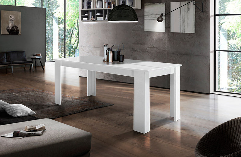 tavolo allungabile moderno in legno colore bianco lucido