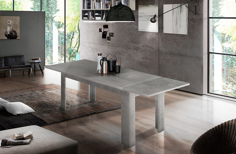 tavolo allungabile moderno in legno colore cemento