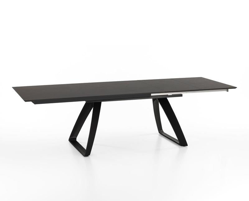 tavolo allungabile in metallo piano in legno