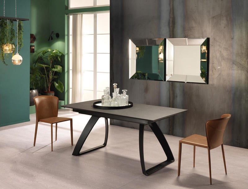 tavolo allungabile in metallo piano in legno