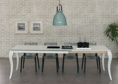 Fatima - Tavolo allungabile classico piano in legno vetro e ceramica - vari modelli