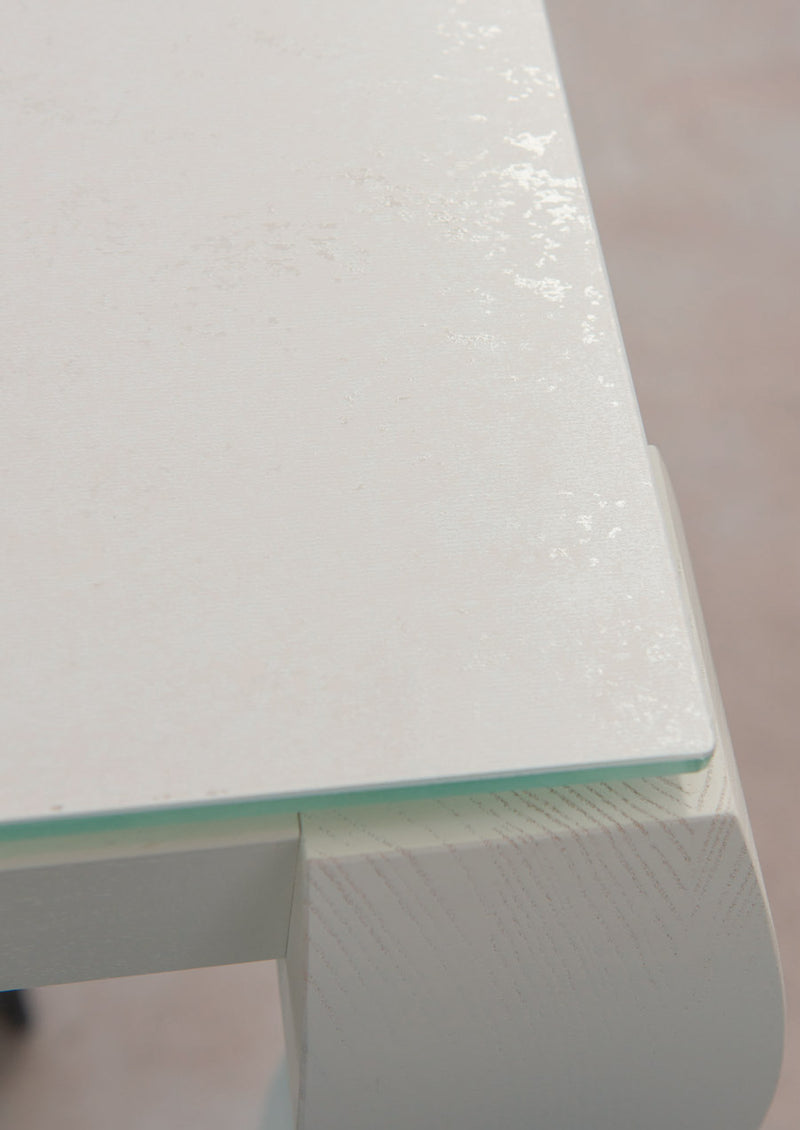 Fatima - Tavolo allungabile classico piano in legno vetro e ceramica - vari modelli