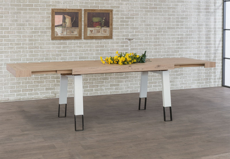 Reald - Tavolo da salotto industrial allungabile in legno e metallo - vari modelli