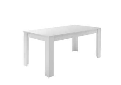Bennardo fisso - Tavolo moderno da pranzo in legno bianco opaco cm 180x90x79
