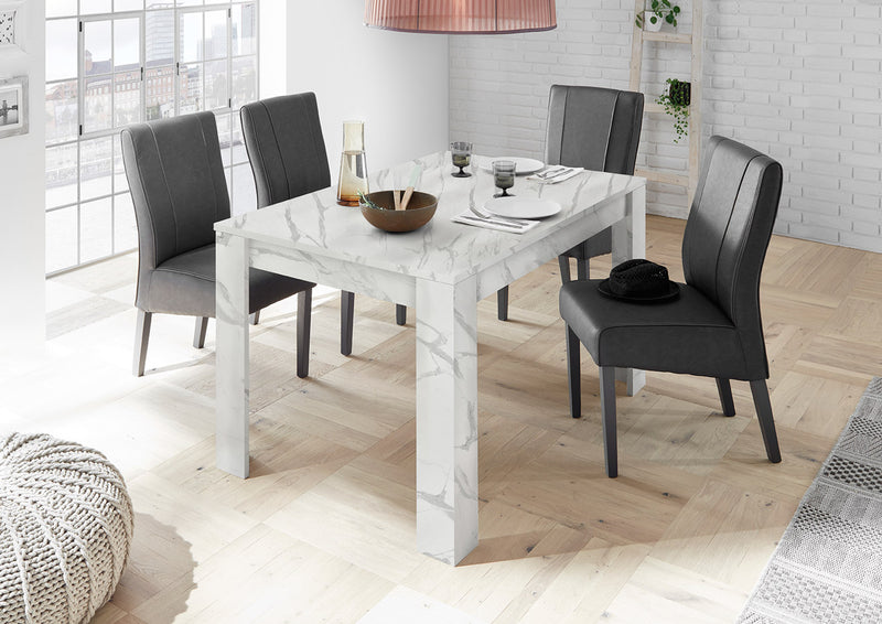 tavolo allungabile moderno in legno marmo bianco
