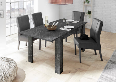 tavolo allungabile moderno in legno marmo nero