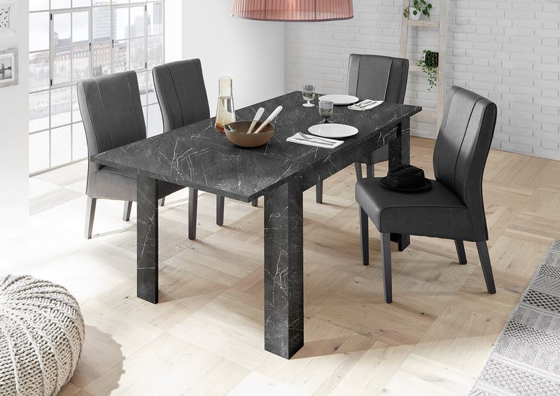 tavolo allungabile moderno in legno marmo nero