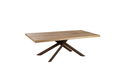 Tavolo fisso moderno gambe in metallo incrociate piano in legno cm 200x100x76h - vari colori