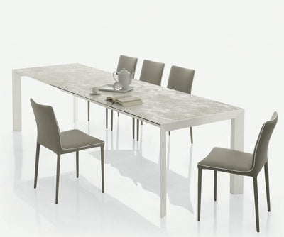 tavolo allungabile Genio piano CR003A SuperCeramica bianca struttura M306 bianco