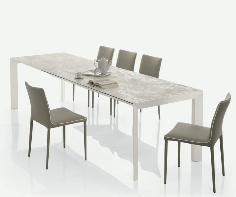 tavolo allungabile Genio piano CR003A SuperCeramica bianca struttura M306 bianco