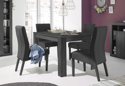 tavolo da pranzo allungabile cm 137-185 design moderno colore nero frassinato 