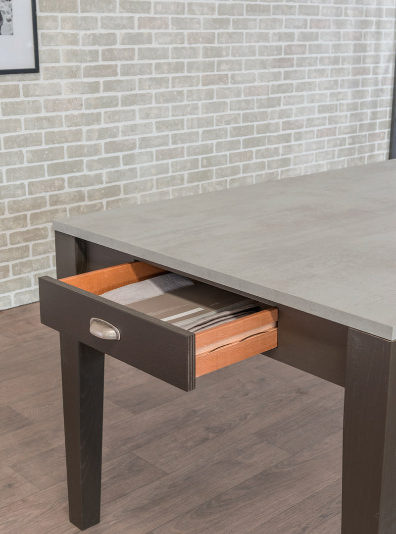 Olves - Tavolo allungabile moderno in legno cassetti laterali - vari modelli