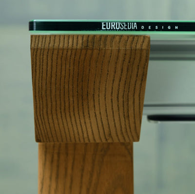 tavolo Genius struttura frassino tinto rovere slavonia 002 piano vetro ceramicato oxide bianco 164