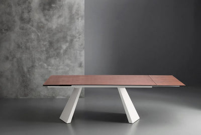 pechino struttura metallo bianco opaco RAL 9003-011 piano vetro ceramicato oxide corten