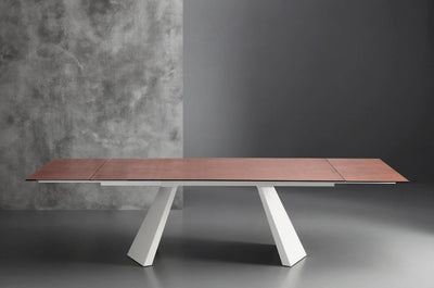 pechino struttura metallo bianco opaco RAL 9003-011 piano vetro ceramicato oxide corten