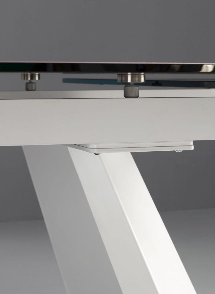 pechino struttura metallo bianco opaco RAL 9003-011 piano vetro ceramicato oxide corten
