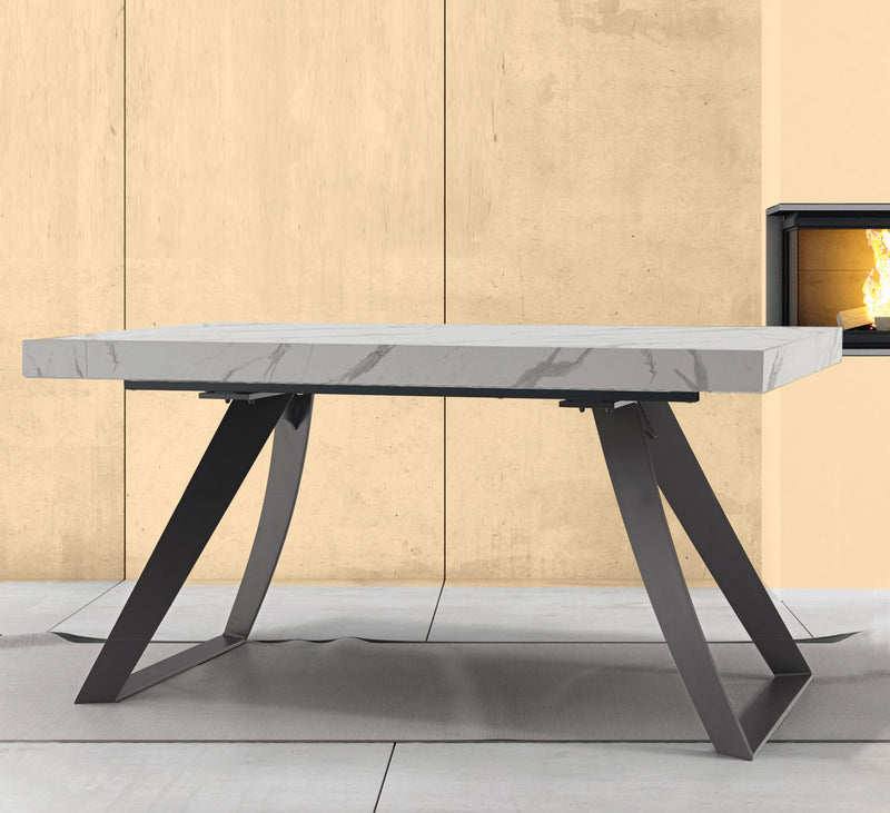 Arvel - Tavolo design allungabile per soggiorno gambe in metallo piano in legno - vari modelli