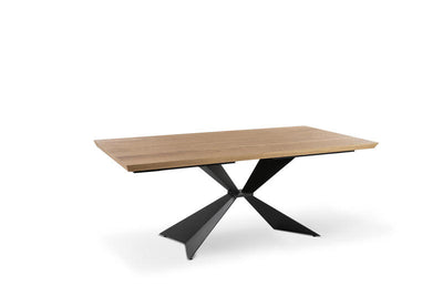 Tavolo fisso moderno da pranzo base in metallo piano in legno cm 200x100x76h - vari colori