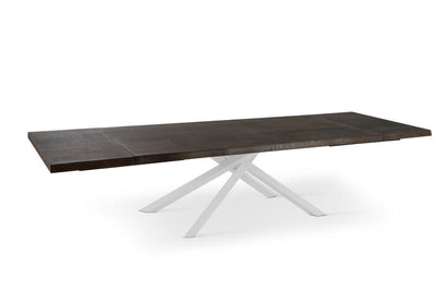 Tavolo soggiorno allungabile piano in legno gambe in metallo cm 200/300x100x76h - vari colori