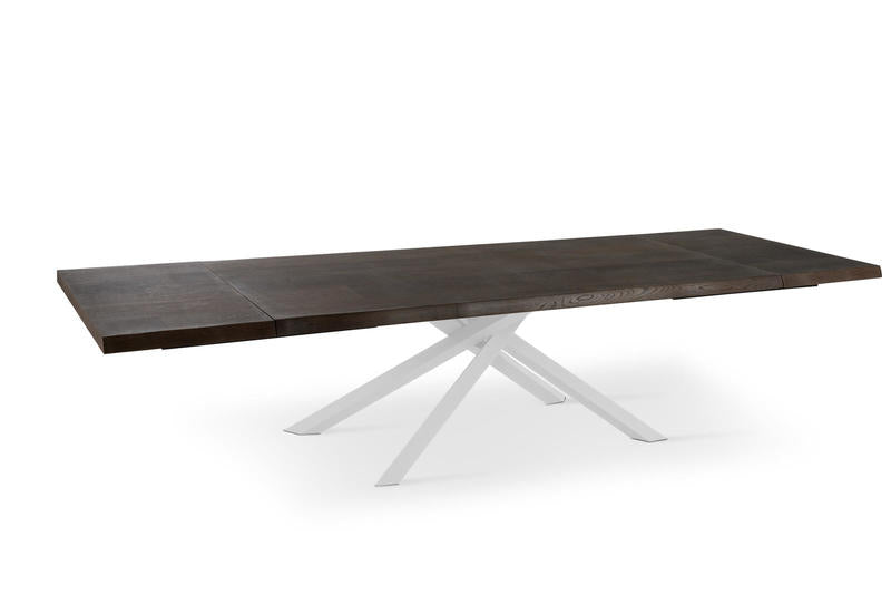 Tavolo soggiorno allungabile piano in legno gambe in metallo cm 200/300x100x76h - vari colori
