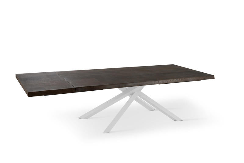 Tavolo soggiorno allungabile piano in legno gambe in metallo cm 200/300x100x76h - vari colori
