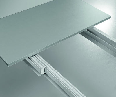 tavolo da pranzo struttura bianco opaco RAL 9003 piano extrachiaro serigrafato bianco 011